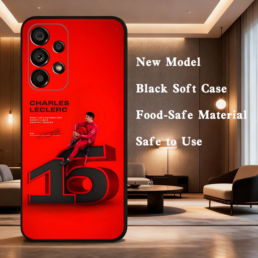 

C-Charles L-Leclerc F-F1 16 For Samsung Galaxy A73,J7,22,Note,72,41,31,8,9,52,71,53,32,Soft Black Silicone Cover Case SamsungA40