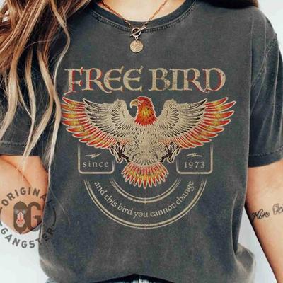 Free Bird Shirt Band Tshirt Retro Band Tshirt Summer New Unisex Cotton Tshirt