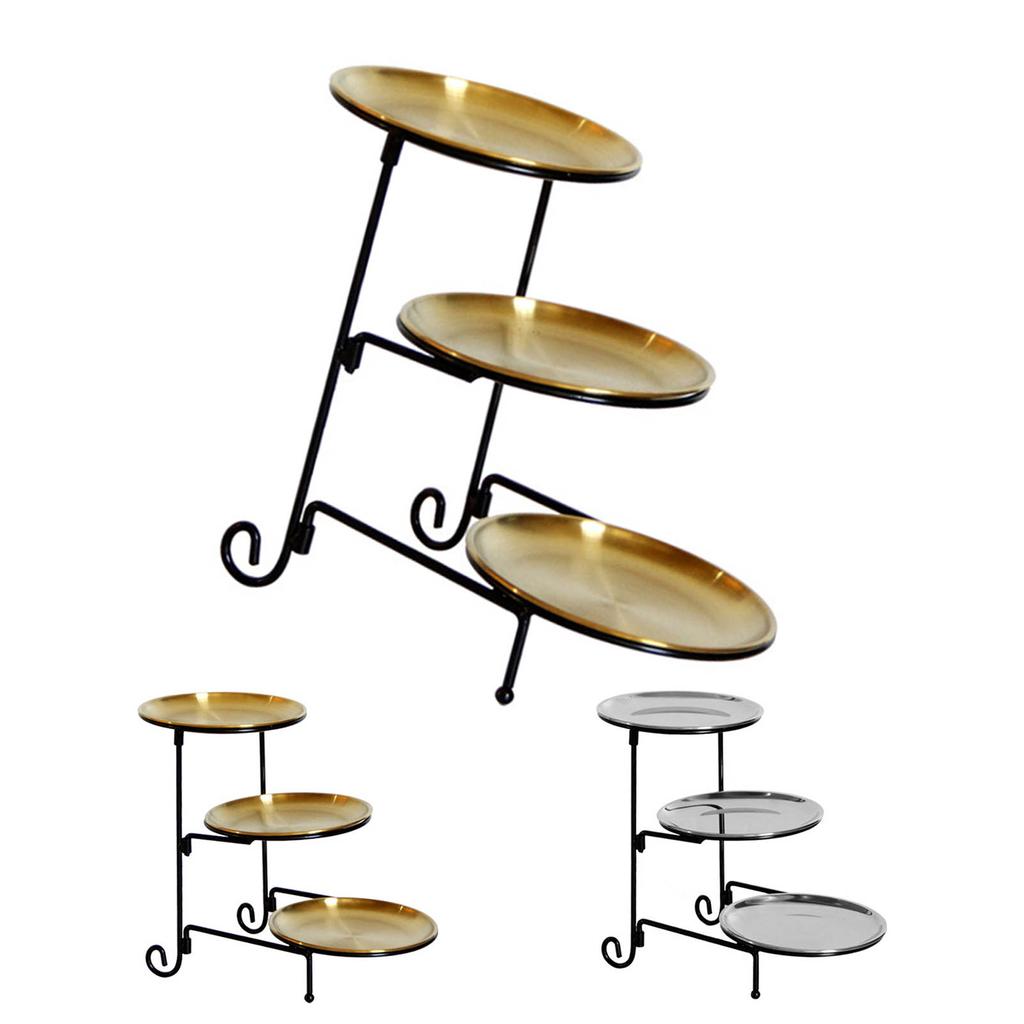 Three Layer Fruit Basket Stainless Steel Fruit Basket Modern Multi Layer Fruit Snack Storage Basket