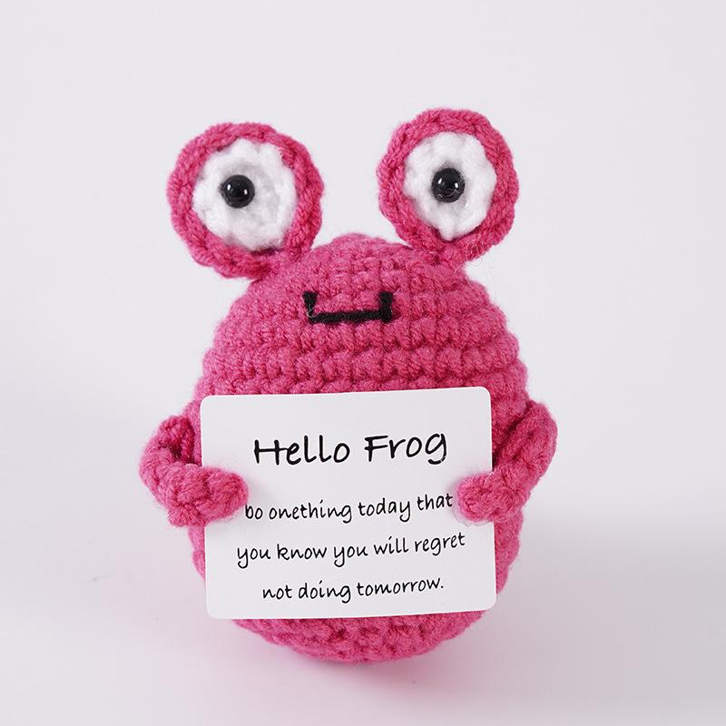 Handmade Knitted Positive Energy Bee Hug Pocket Doll With Affirmation Card Personalized Crochet Bee Doll Home Room Decoration
