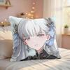 Jinhsi Cute Game Wuthering Cushion Cover Silky Short Plush Invisible Zipper Dustproof Sofa Pillow Case For Home Decor