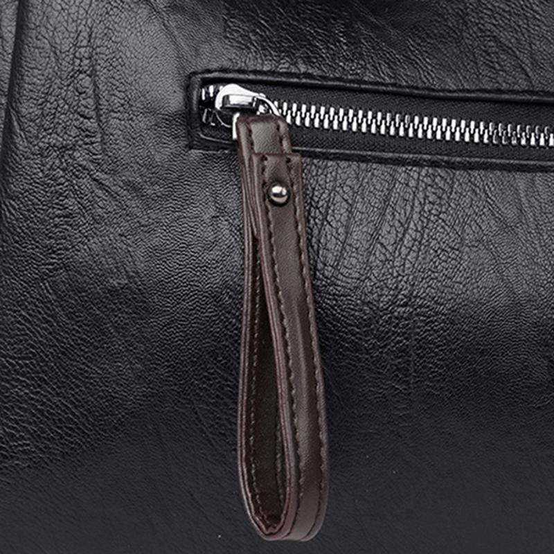 Yogodlns Retro-Umhängetasche für Damen mit großer Kapazität, weiches PU-Leder, lässige Boston-Design-Umhängetasche