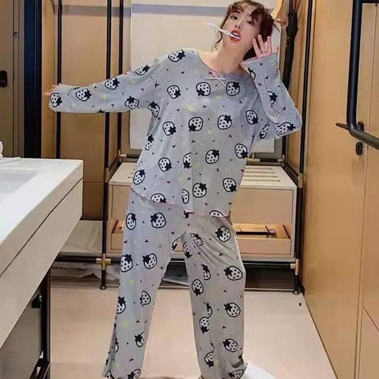 Korean Style Plaid Silk Pajama Set for Women - Long-Sleeved Spring & Autumn Homewear