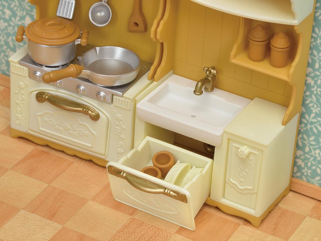 Sylvanian Families Furniture ST Mark Certified Toy Dollhouse for Ages 3 and Sylvanian Families by Epoch [Stove & Sink] Ka-420 Up,