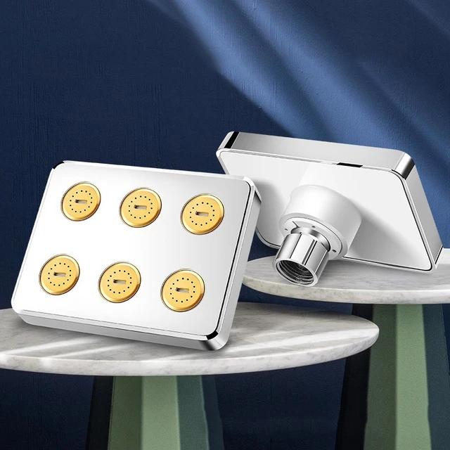 

6 Holes High Pressure Showerhead 360 Degree Rotatable Top Shower Nozzle Bathroom Replacement Shower Head Bathroom Accessories білий