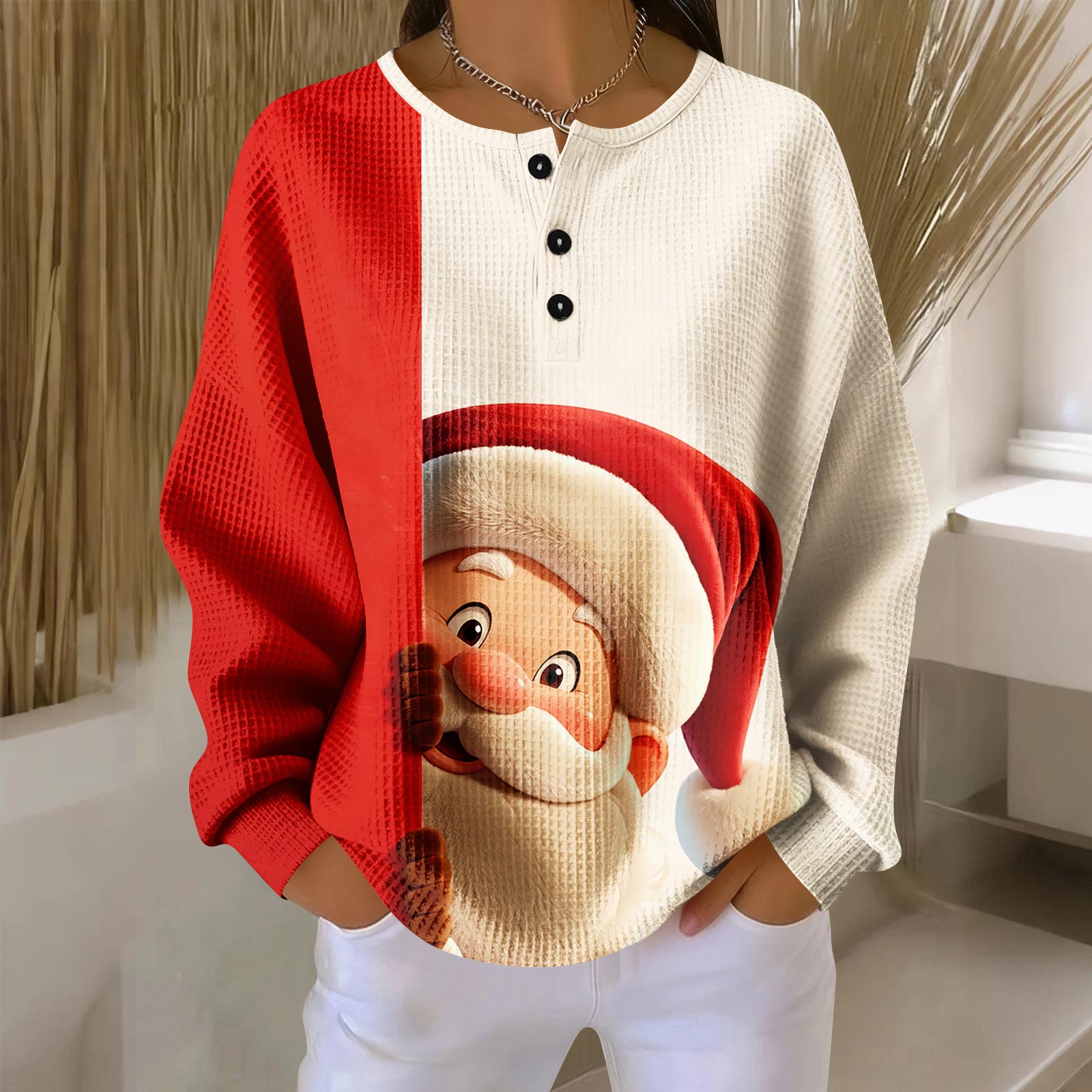 

Женские повседневные рубашки с длинным рукавом, топы на пуговицах с V-образным вырезом, свободный трикотаж, осенние фавориты для женщин XL красный