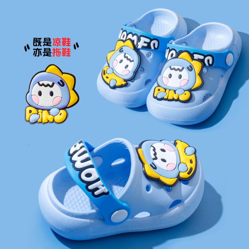 Kids Cartoon Clogs Non Slip Closed Toe Sandals Boys Girls Baby Outdoor Slippers Summer Beach Shoes For Toddlers