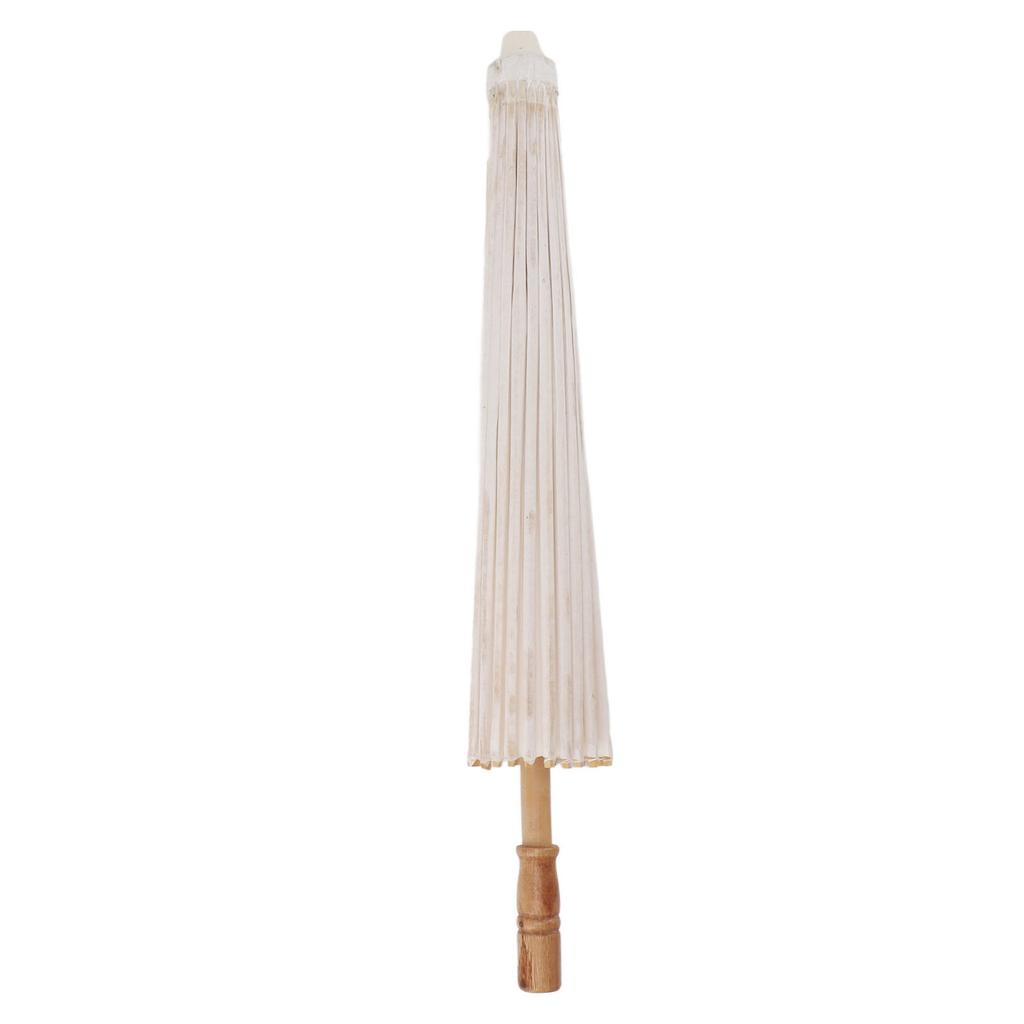 Papirparasoll for barn, bambus og papir i kinesisk stil, elegante hvite DIY-papirparaplyer for dekorasjon