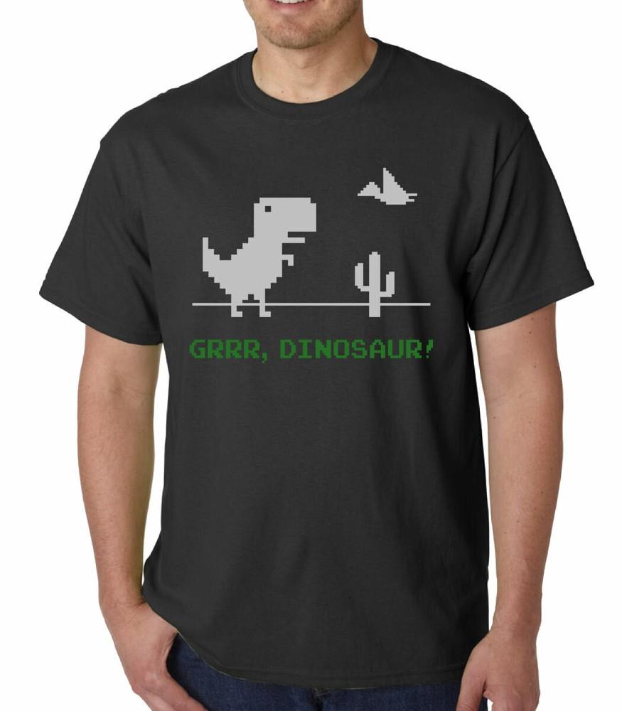 Grrr Dinosaur TShirt Jurassic TRex Dino Game Geek Funny Slogan Velociraptor S