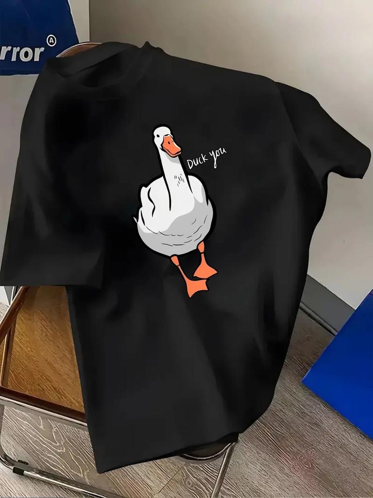 Funny Duck Graphic Print Tshirt Unisex Unisex Women Summer Short Sleeve Fashion Brand Tee Luxury Casual Streetwear Y2k Top
