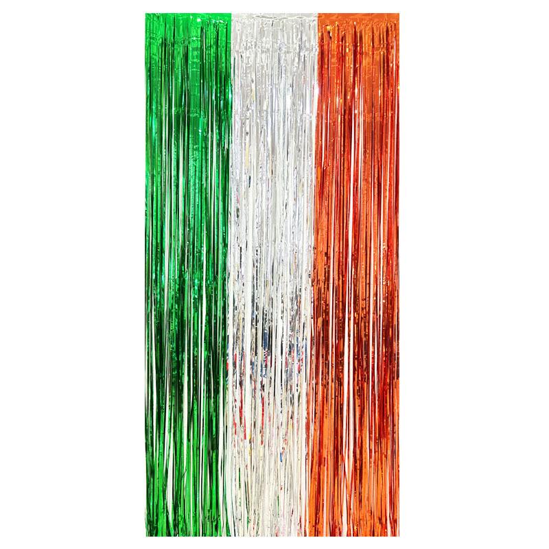 Color-Block Tinsel Curtain 1x2m - Festive Background for Christmas, Halloween, and Birthdays