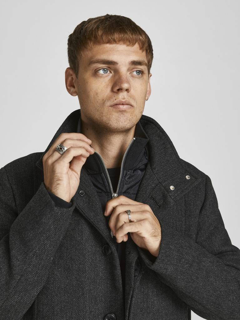 Зимняя куртка Jack & Jones Jjedunham Wool Jacket Sn (12189349) темно-серый меланж