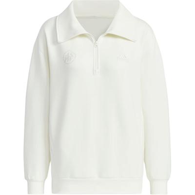 Bluza z kapturem Lounge Fw24 z zamkiem do połowy damska bluza biała JJ3594