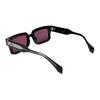 VIVIENNE WESTWOOD Mirror Leg Sculpted Saturn Logo Design Square Sunglasses Unisex Sunglasses Black VW5089-1-001
