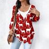 Women's Fashionable Casual Long Sleeved Loose Oversized Printed Top