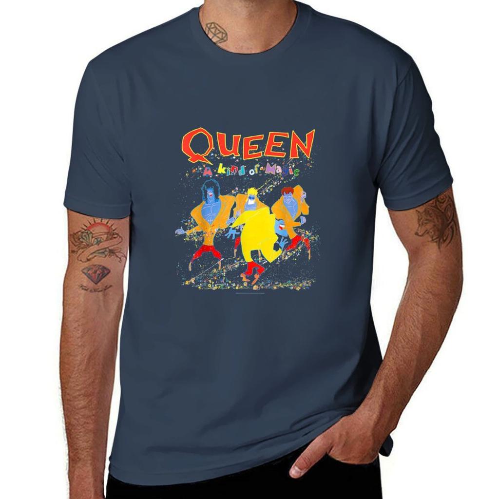 Queen Official Kind Of Magic T-Shirt Kawaii Clothes Vintage Clothes Sublime Blacks Funny T Shirts Men