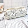 Simple Love Print Pattern Pen Bag Large Capacity Multifunctional Storage Bag Stationery Bag Boys/Girls