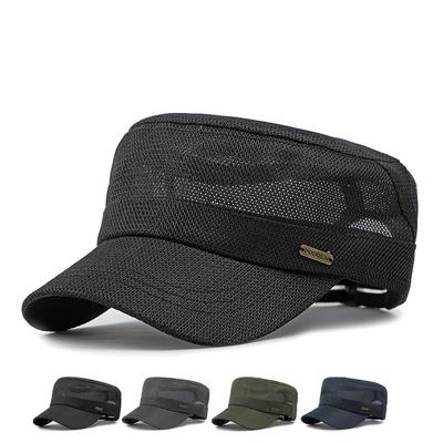 Flat Top Hat Men's Summer Outdoor Sunscreen Full-mesh Breathable Army Hat