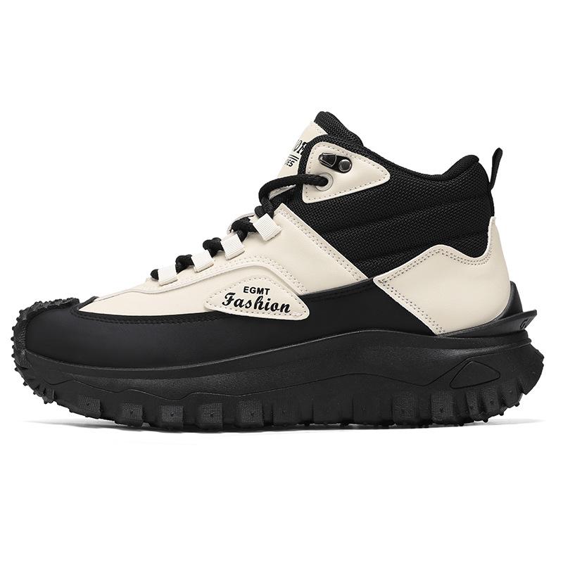 Fashion Men's British Retro Work Boots Waterproof High Top Hiking Shoes Slip-Resistant Big Size 47 48 Outdoor Hunting Boots for Autumn