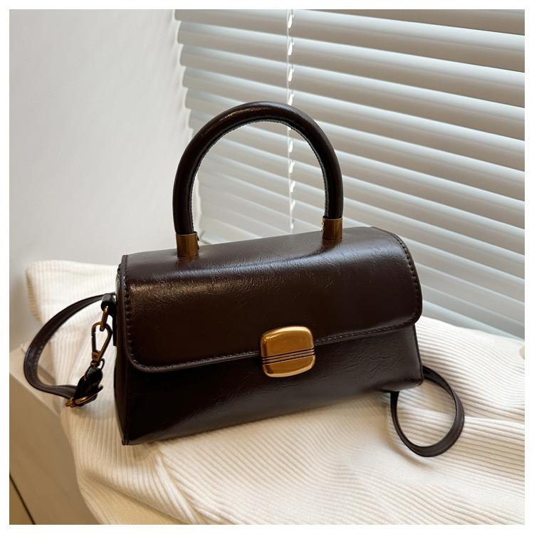 Pu Small Square Bag With Top Flap For Daily Casual Street Fashion