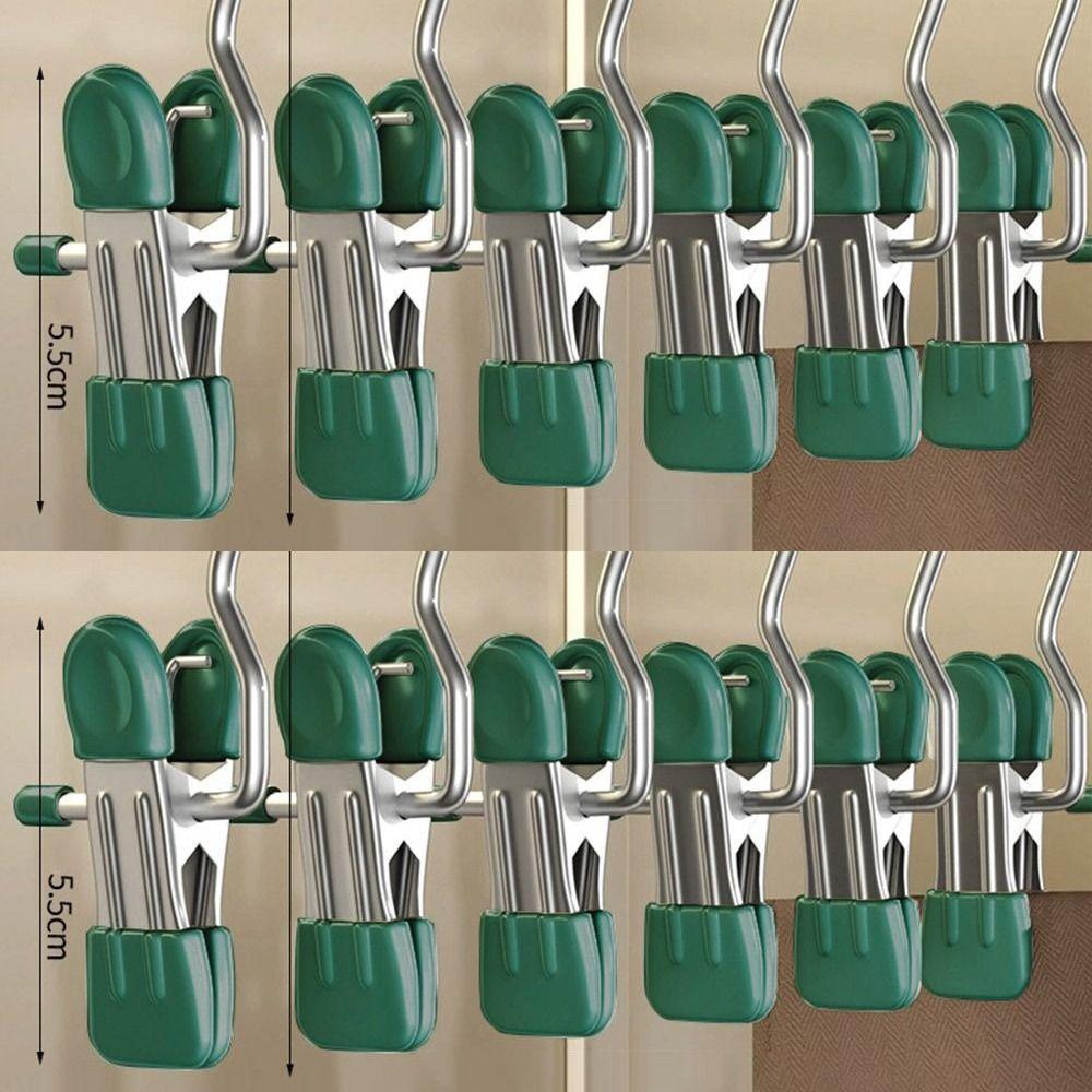 1/5/10PCS Windproof Stainless Steel Pants Clip with Hook Home Storage Rack  for Household