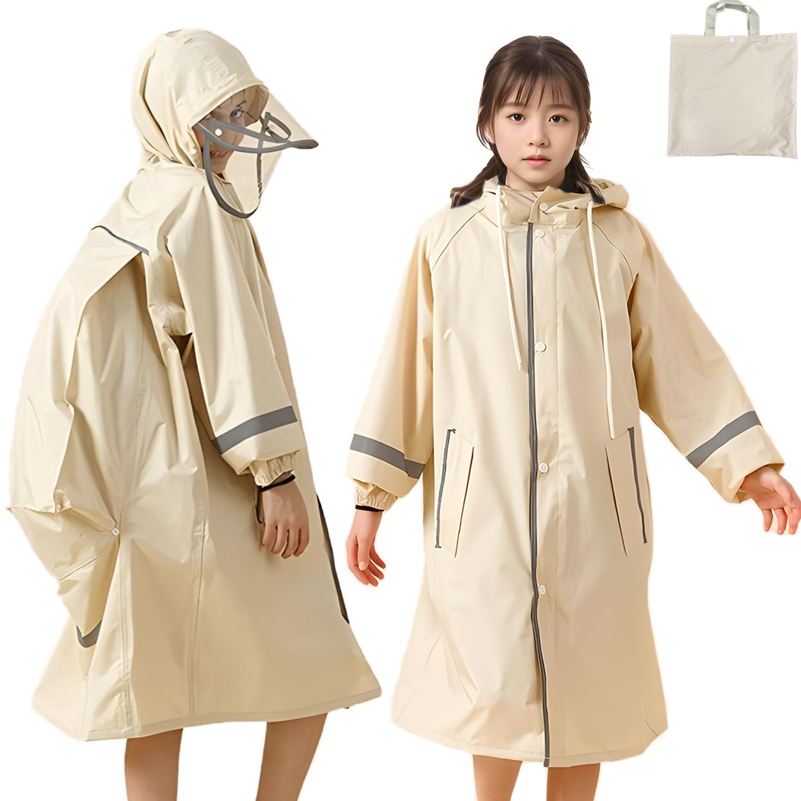 

Дождевик от дождя дождевая одежда для дышащая и с сумкой для хранения 120 см для взрослых унисекс Место для рюкзака для поездок на учебу или дождевого снаряжения