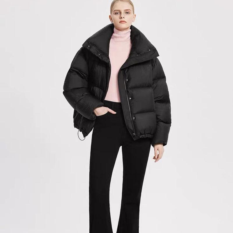 Autumn and winter new 90 white duck down jacket women's thickened stand-up collar short bread jacket