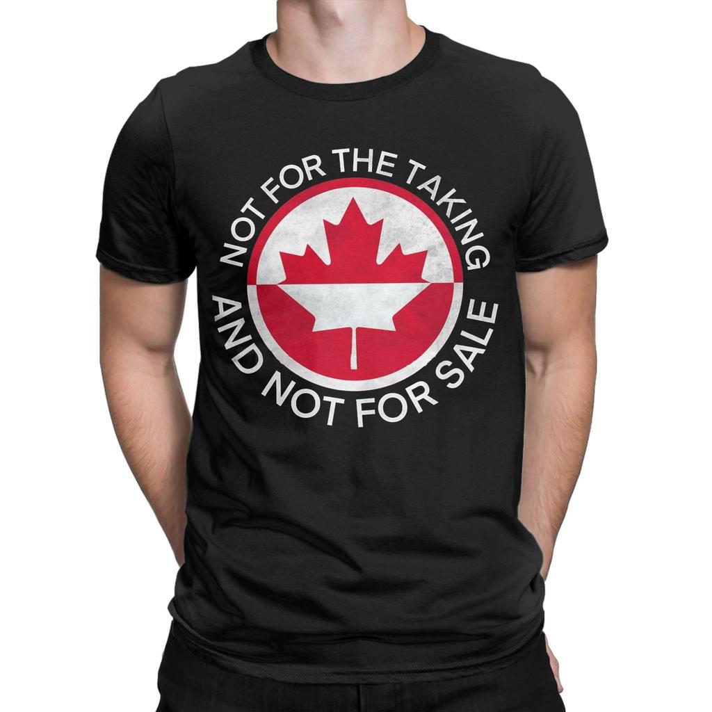 Canada and Greenland we are NOT for sale T Shirt Cotton Fashion T-Shirt Round Collar  Tee Shirt Short Sleeve Tops Birthday Gift