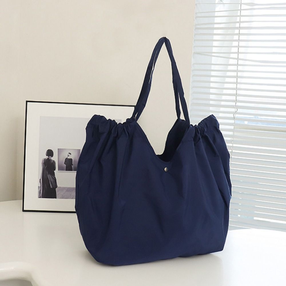 

Складная хозяйственная сумка большой вместимости, сумка-тоут, сумка для хранения продуктов, модная складная эко-сумка, для улицы темно-синий