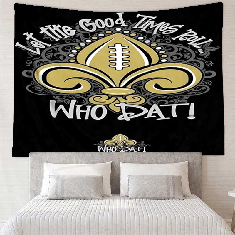 Who Dat Nation Football Quick-Dry Tapestry Hanging for Bedroom,Livingroom, Playroom,Decor Art Room Wall Tapestry Holiday and Birthday Gifts