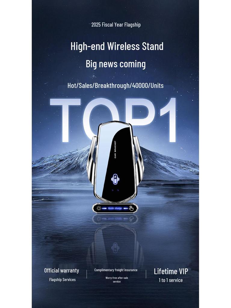 Wireless Car Phone Holder & Charger: Fast Charging with Cable, New Model