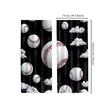 2pcs Classic Baseball Ball Polyester Curtains, Sports Themed Drapes In White, Gray, and Red for Game Rooms, Home Decor