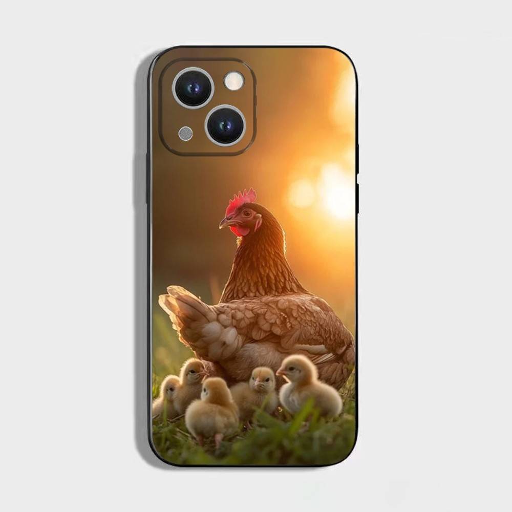 

Animal Hen Rooster Phone Case For iPhone 16,15,14,13,12,11 Plus,Pro Max,XS,X,XR,SE,Mini,8,7,Soft Silicone Black Cover iPhone11
