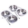 Stainless Steel Double Pet Bowls Dog Cat Water Food Non Slip Feeding Station