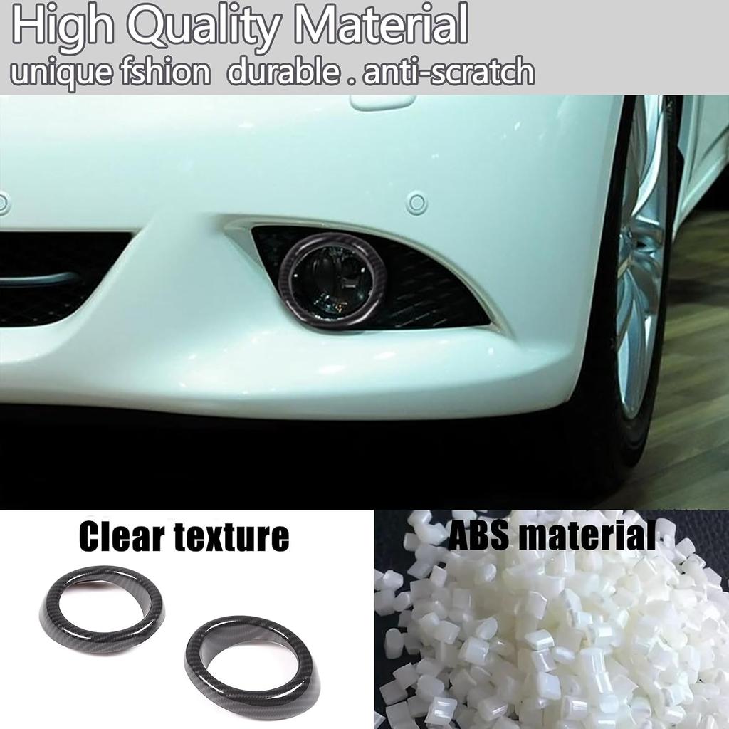 Front Bumper Driving Fog Light Ring Bezels Covers Trim Molding Compatible with Infiniti G37 2010-2013, Front Fog Light Lamp Decoration Protector