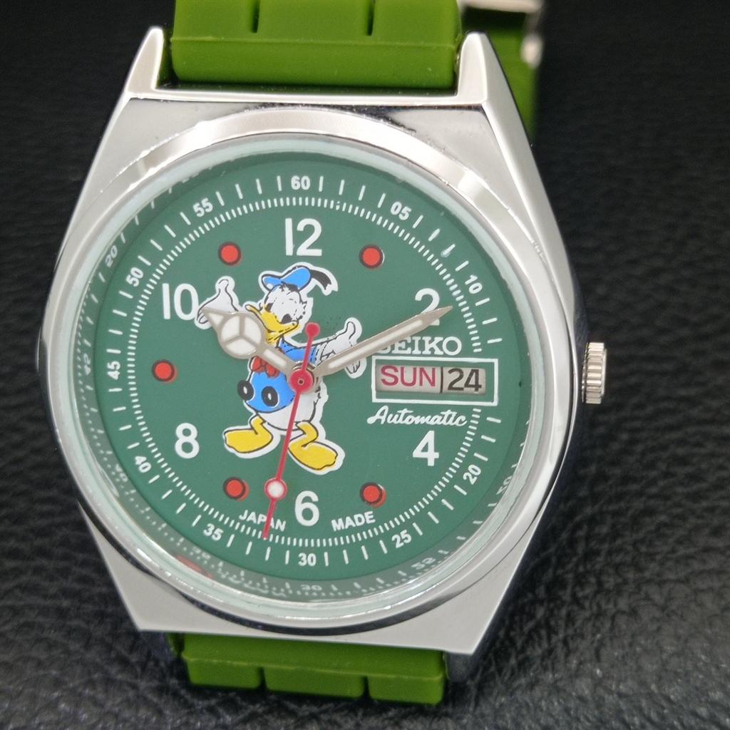 VINTAGE SEIKO AUTOMATIC 6309A REFURBISHED JAPAN MENS GREEN DIAL WATCH a443005-1