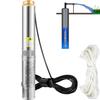 Bomba Submersível para Poço Profundo, 750W 230V/50Hz, 105L/min 62 m de Coluna Resistente à Areia <5%, Cabo Elétrico de 20 m, 8,9 cm Bombas de Água de Aço Inoxidável para