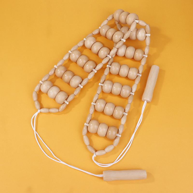 Wood Back Massage Roller Rope Cellulite Massage Tools Portable Self Massage Tools For Neck Leg Back Muscle Pain Relief Body Care