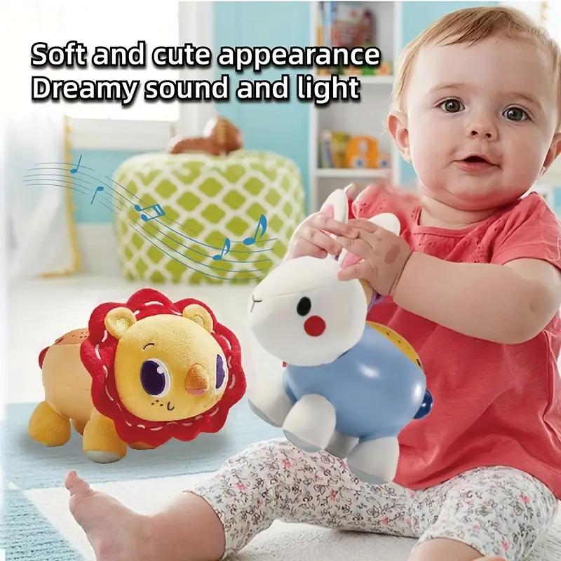 Rabbit Lion Sleep Soothing Toy, Companion Doll, Room Night Light, Soothing Music, Parent-Child Time