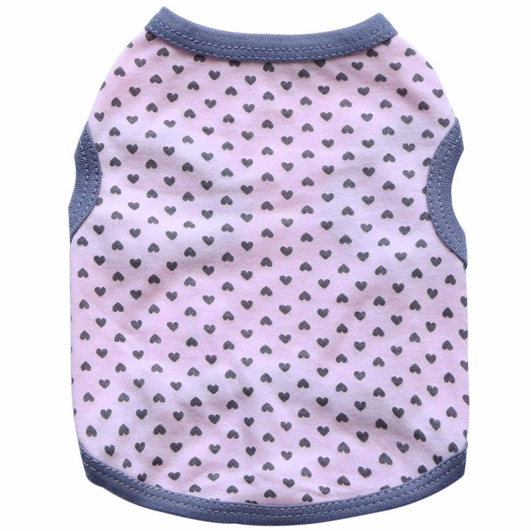 Heart Print Cotton Sweatshirt Vest for Small Dogs & Cats - Suitable for Puppies, Teddy, Bichon Breeds