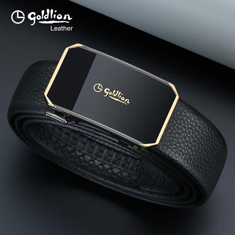 Мужской ремень Goldlion из натуральной кожи с автоматической пряжкой Up to 120cm