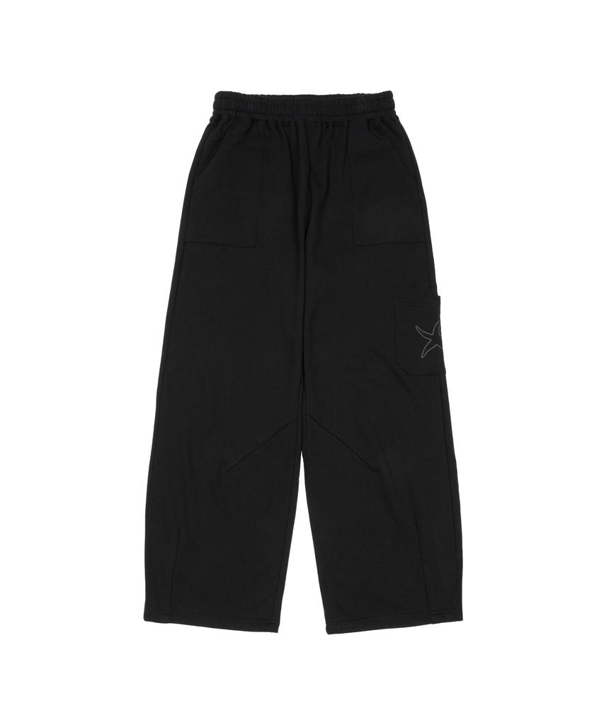 THE COLDEST MOMENT Tcm Cargo Logo Sweat Pants (Black)