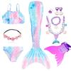 Plavecký ocas mořské panny Dívčí Halloweenský kostým Cosplay Plavky Fantasy Plážové bikiny Lze přidat Monoploutev Fin Dárky k narozeninové oslavě