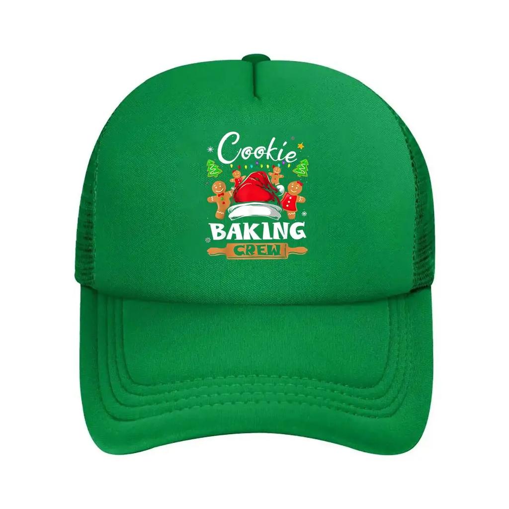 Cookie Baking Festive Inspired Christmas Crew Desig Mesh Baseball Cap