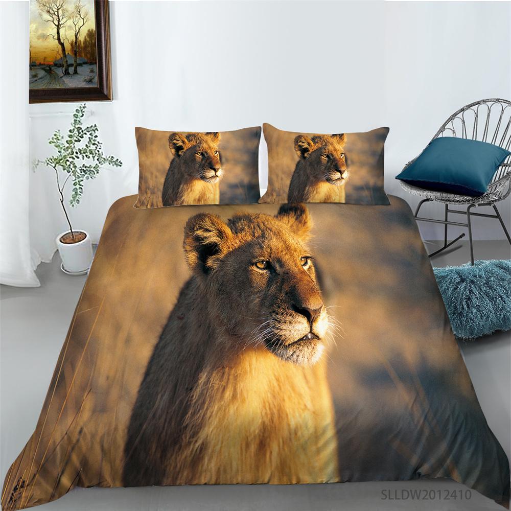 Set de lenjerie de pat Cuvertură cu imprimeu animal 3D Copii Școală Adulti Seturi de pat confortabile Respirabile Lenjerie de pat Față de pernă