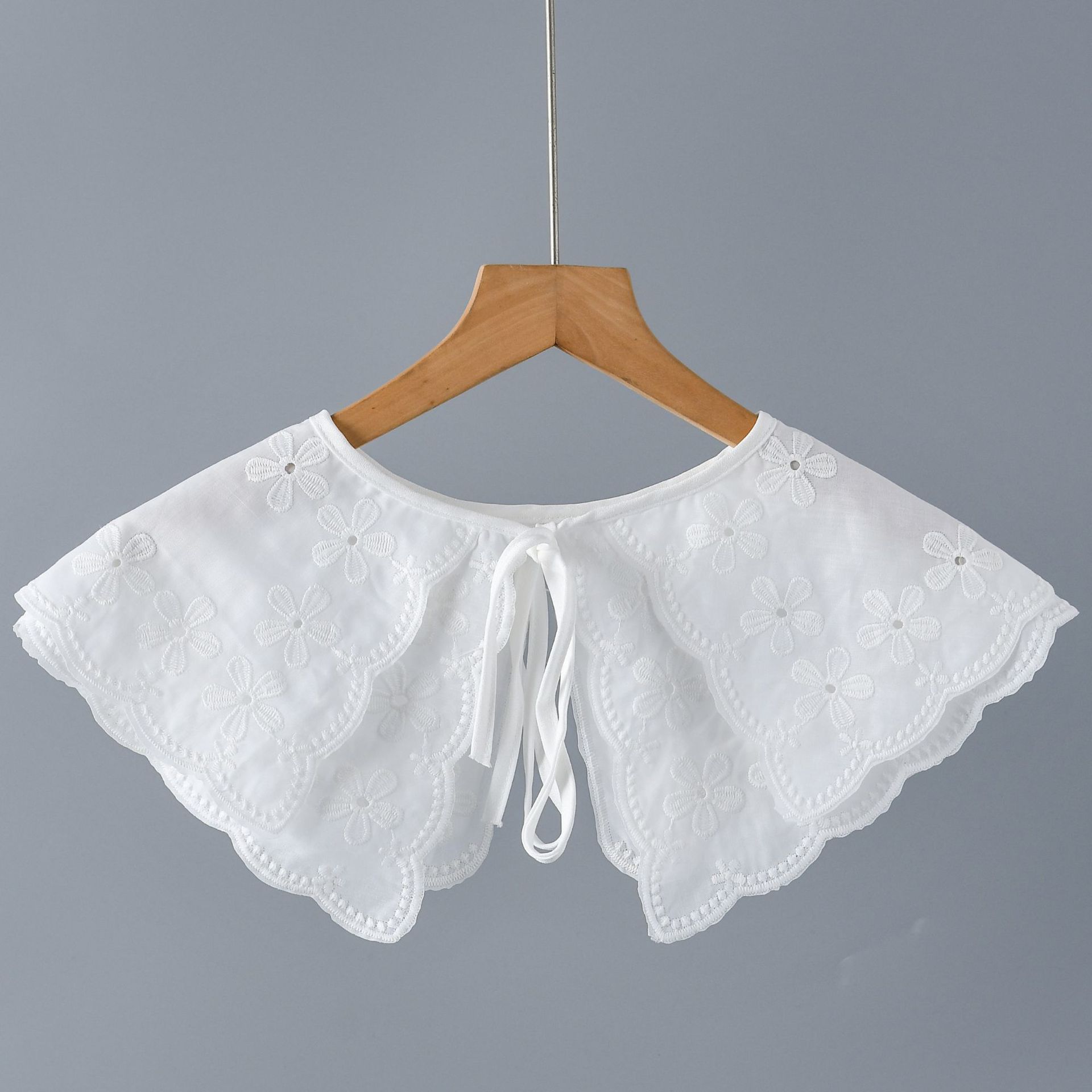 

Новый женский кружевной съемный воротник, новый регулируемый ремешок, вышивка, белый съемный воротник для рубашки, кружевной платок со шнуровкой, маленькие наплечные накидки