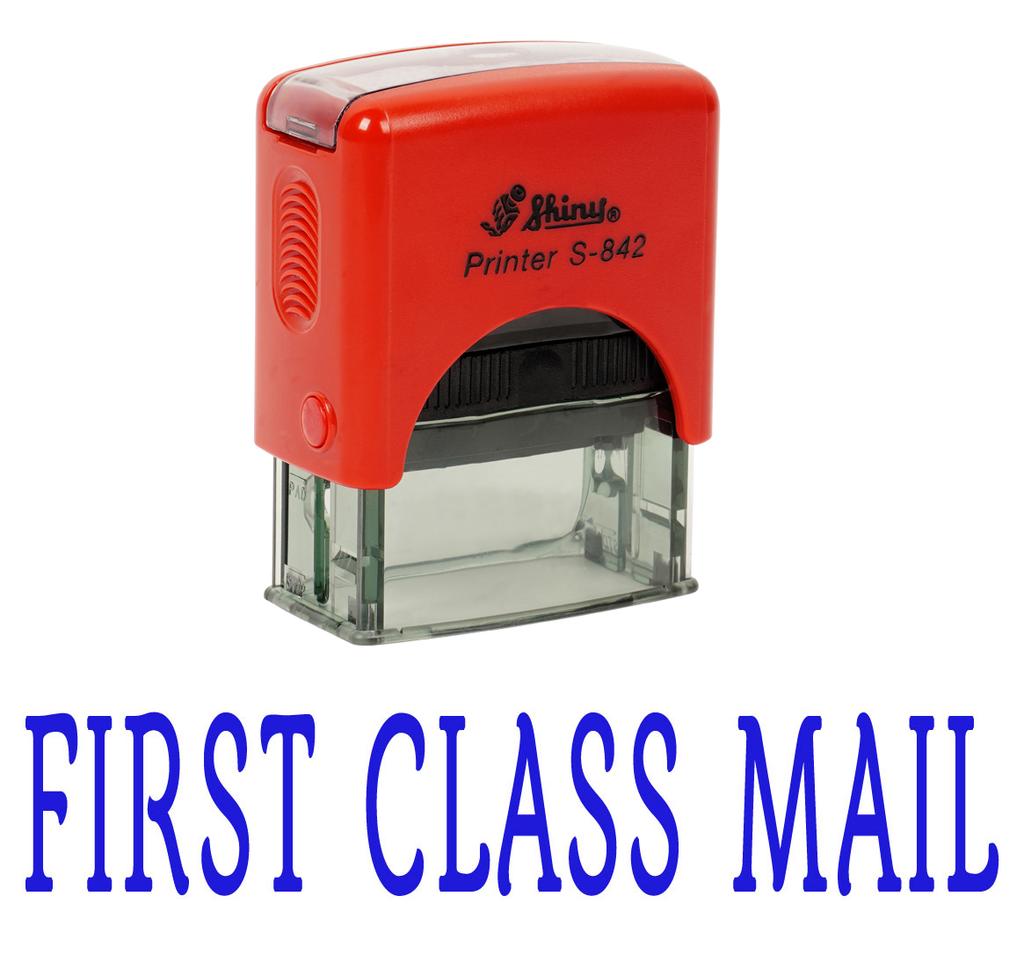 Printtoo FIRST CLASS MAIL Self Inking Rubber Stamp Custom Shiny Office Stationery