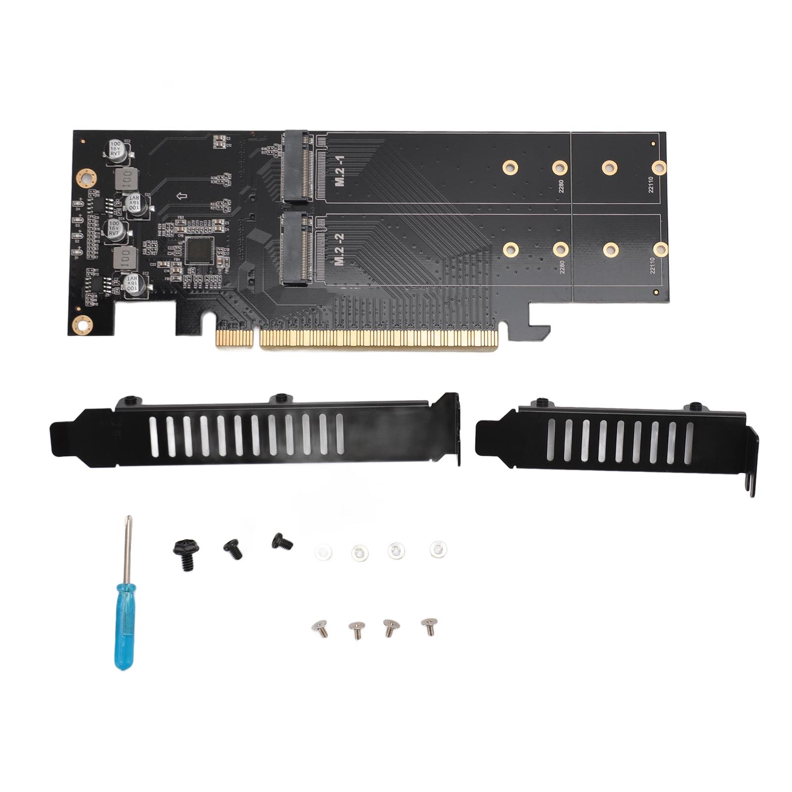 

Quad M.2 NVMe to PCIe 4.0 X16 Adapter 4 Port High Speed ​​4x32Gbps M Key SSD Soft RAID Card PCIE 4.0