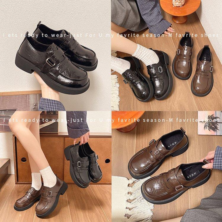 Platform British style small leather shoes 2025 new spring and autumn versatile loafers one-pedal single shoes heightening Mary women's shoes