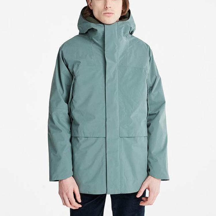 Timberland Solid Color Removable Loose Down Jacket Men Outerwear Balsam-Green A5RCZ-392